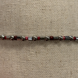 My jewellery stretch armband met kralen zilver