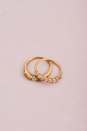 My jewellery ring | goud vintage ring peach kristal.
