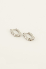 My Jewellery oorbellen met strass steentjes zilver