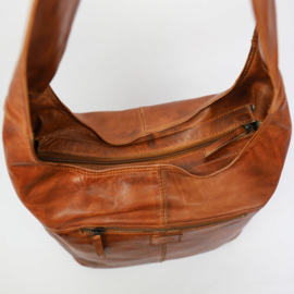 Bear Design | leren buidel- / hobotas "Yvonne"  cognac
