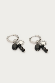 My Jewellery Oorringen met zwarte kralen en zon