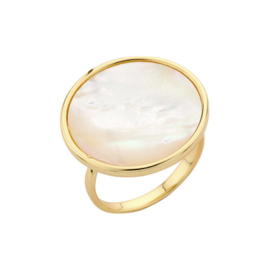 biba ring goud verstelbaar met parelmoer