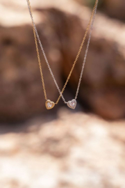my jewellery ketting | Stras hart met steentje zilver