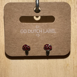 Go Dutch Label | oorbellen knopjes paddenstoel goud.