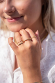 My Jewellery ring | verstelbare mix ring gedraaid goud.