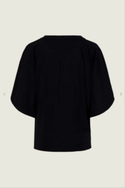 zusss V-hals T-shirt wijde mouw zwart