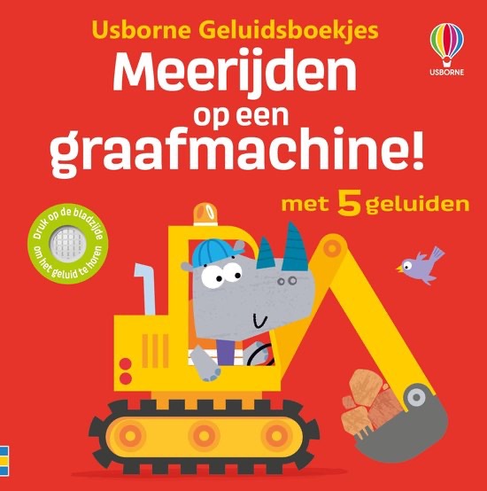 Boek meerijden op een graafmachine | geluidenboekje karton