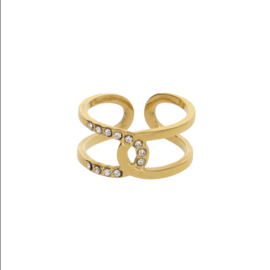 Camps & Camps ring | Double Overlap Ring With Stones