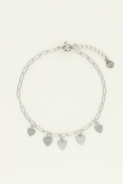 My jewellery universe armband met kleine hartjes zilver