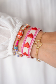My jewellery armband met klaver en verschillende schakels goud