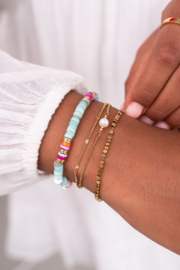 My Jewellery armband met vierkante kralen goud