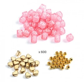 Djeco kralen | Alfabet kralen goud