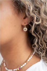 my jewellery oorbellen | sunchasers oorringen met hart strass bedel goud