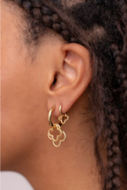 My Jewellery oorbellen Oorringen met dubbele klaver goud