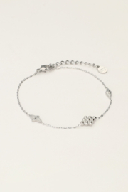 My jewellery armband met ruitjes zilver