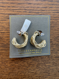rose en camellia oorbellen hoop wires