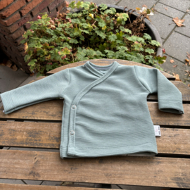 Petite Jenni Ottoman rib overslagtruitje babyblauw