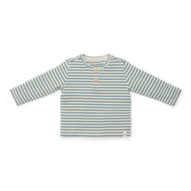 Little Dutch new born t-shirt lange mouw stone blue stripe
