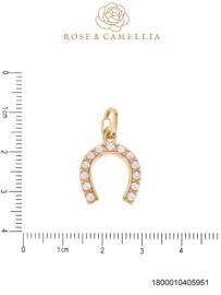 rose en camellia bedel hoefijzer met steentjes