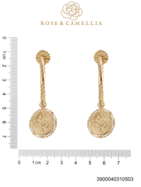 rose en camellia oorbellen hoops met ronde en roosjes