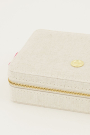 My Jewellery beige linnen look sieraden etui groot