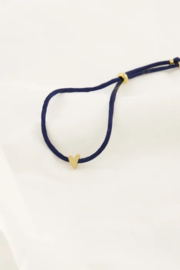 Zusss mooimakers touwarmband hartje donkerblauw