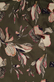 zusss blouse met iris bloemen print donkergroen