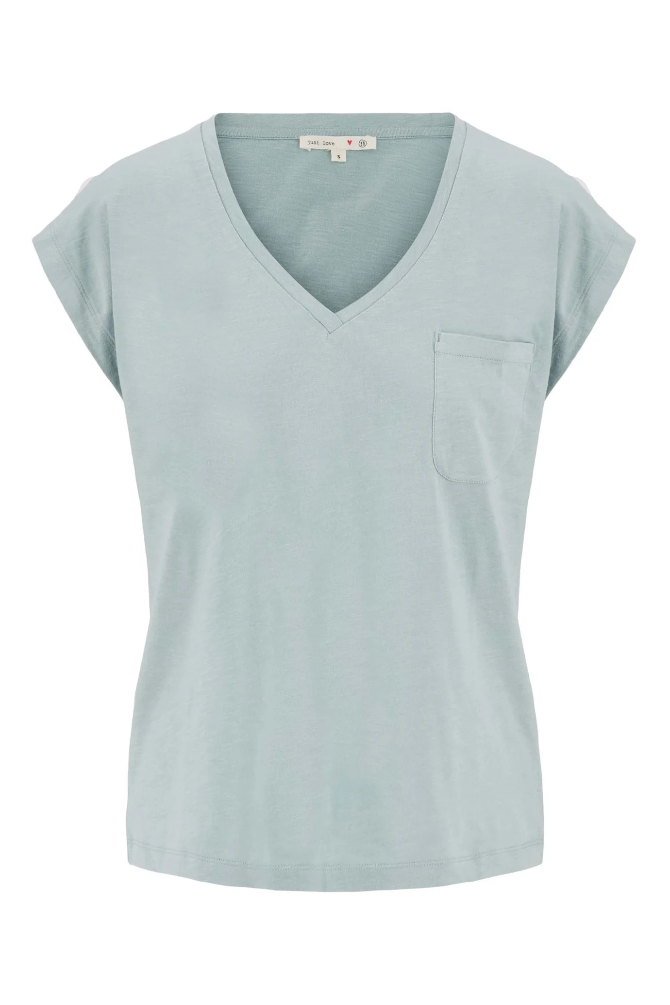zusss jersey top vergrijsd blauw