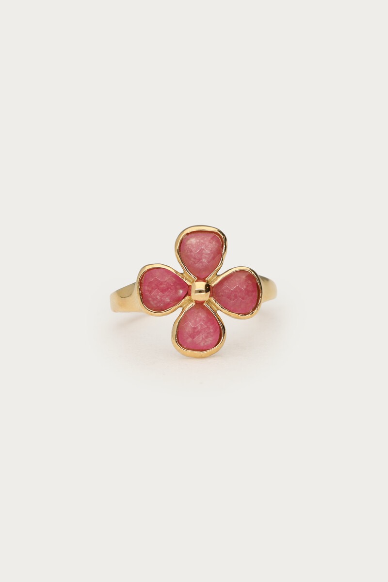 My Jewellery Botanical ring met roze klaver