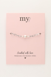 My Jewellery armband met parel hartje zilver