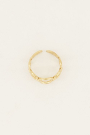 My Jewellery ring | verstelbare ring statement ring met rondjes goud.