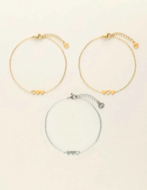 my jewellery set 3 armbandjes | 2 goud en 1 zilver