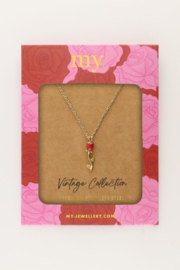 My Jewellery Vintage ketting met gekleurde roos goud