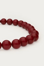 My Jewellery Burgundy statement ketting met ronde kralen