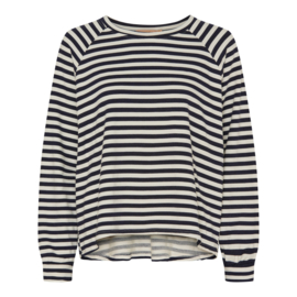 Marta Du Chateau sweater gestreept donkerblauw/wit