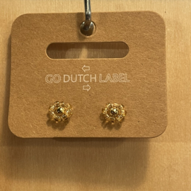 Go Dutch Label oorbellen | knopjes bloem goud.