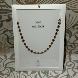 Zusss mooimakers ketting met bloemen roze rood goud