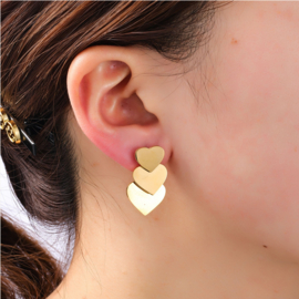 Go Dutch Label oorbellen coloured hearts - 14k