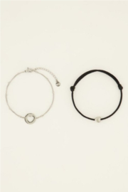 my jewellery armbanden set | moeder & mini zwart zilver