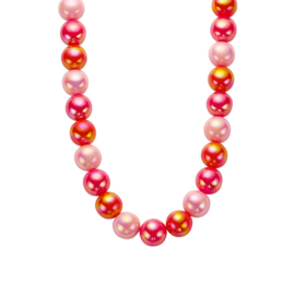 biba ketting chunky kralen roze/oranje