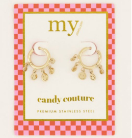 My jewellery oorbellen | goud candy couture smileys