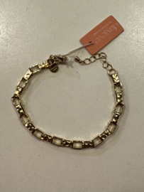 Go Dutch Label square hamered Link Bracelet - 14K