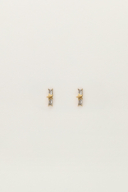 My jewellery oorbellen studs ster met strass goud