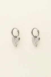 My Jewellery oorbellen Kleine oorringen met hart en imitatieparels zilver