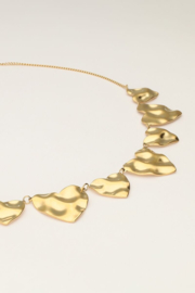 My jewellery statement ketting met platte hartjes goud