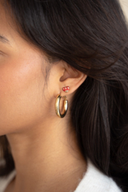 My jewellery oorbellen studs art hart rood goud