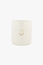 Zusss keramieken geurkaars in doosje linnen smile wit