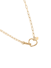 rose en camellia ketting dubbele schakel platte sluiting met hart