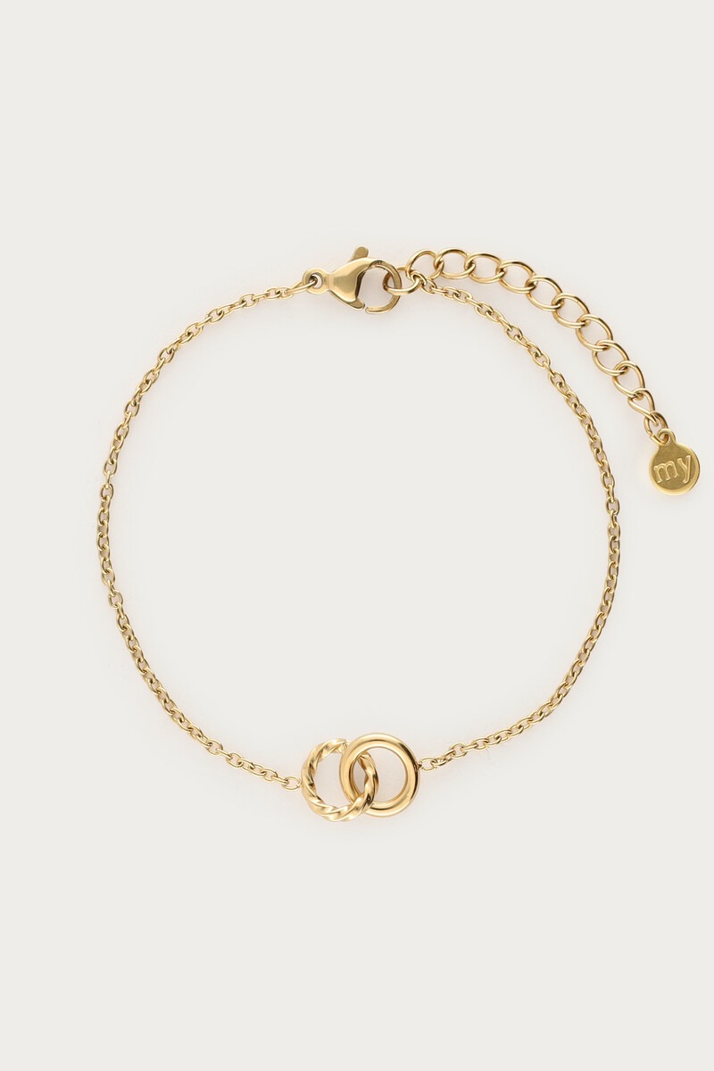 My jewellery Minimalistische armband dubbele cirkel goud