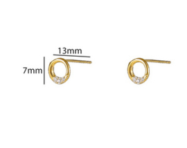 Go Dutch Label oorbellen Sprakle Round Stud goud 14k
